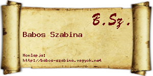 Babos Szabina névjegykártya