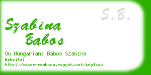 szabina babos business card